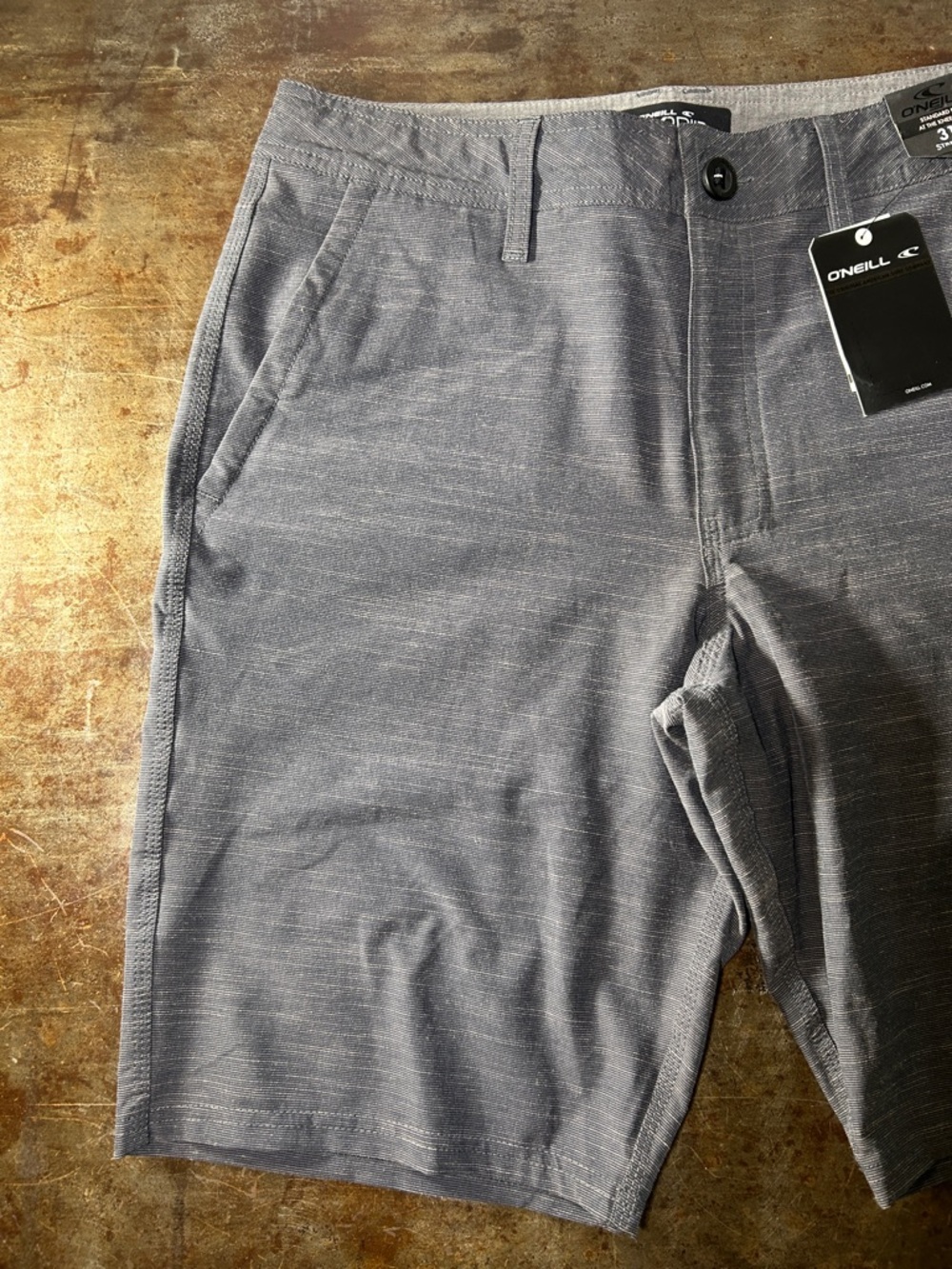 O'Neill Hybrid “Locked Slub” Shorts Gray Flat Front Shorts Men’s Size 31 NWT - Picture 3 of 12